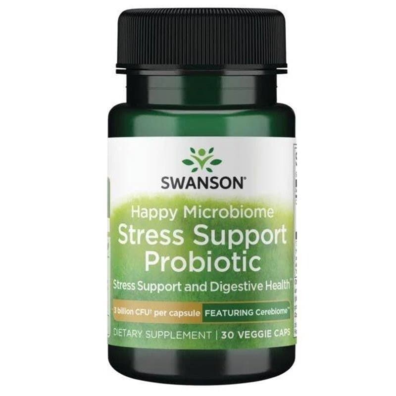 Swanson - Happy Microbiome Stress Support Probiotic - 60 Caps – Swanson förpackning