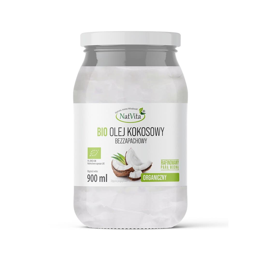 NAT SPÓŁKA Z O.O. - Ekologinen Hajusteeton Kookosöljy 900ml – NatVita pakkaus