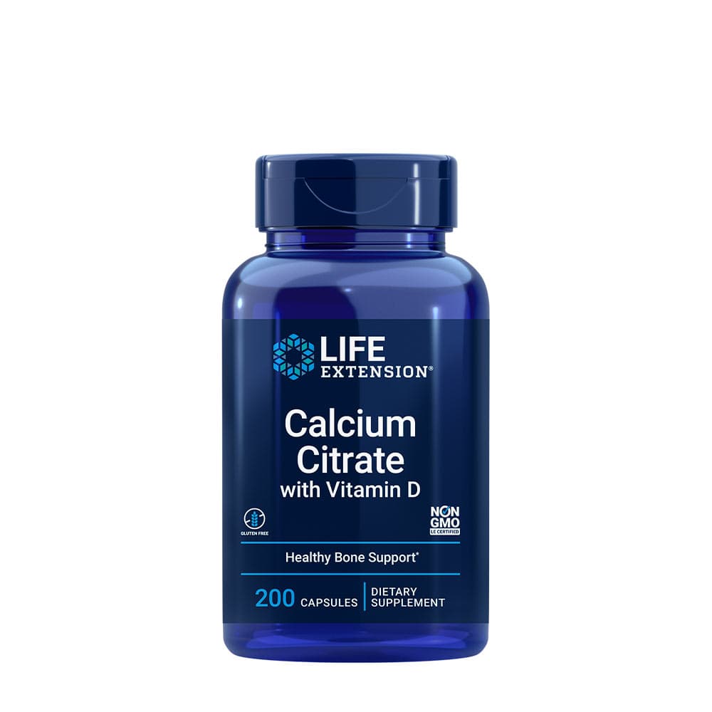 Life Extension - Calcium Citrate With Vitamin D - 200 Vcaps – Life Extension förpackning