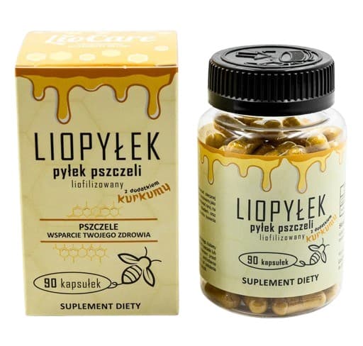 LioCare - Frystorkat bipollen med gurkmeja - 90 kapslar