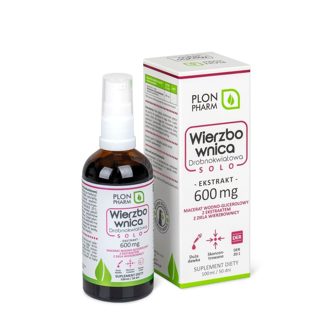 Plon Pharm - Småblomstret Mælkurt Solo Ekstrakt 20:1 i væske 100ml – Plon Pharm emballage