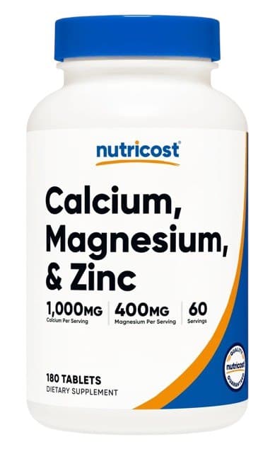 Nutricost - Calcium, Magnesium & Zinc - 180 Tablets – Nutricost förpackning
