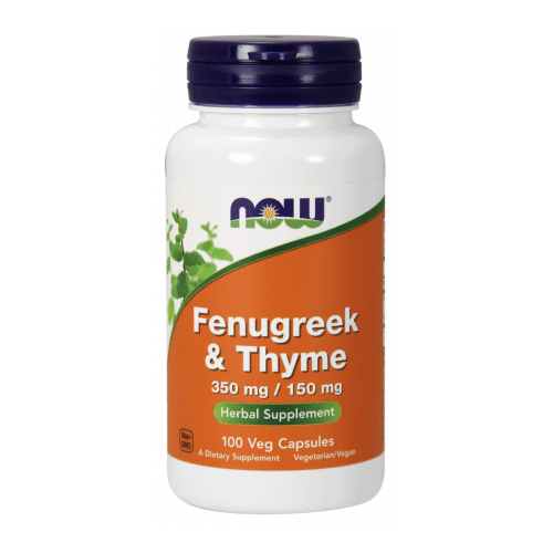 NOW Foods - Fenugreek & Thyme Spidskommen og Timian 100 veganske kapsler – NOW Foods emballage