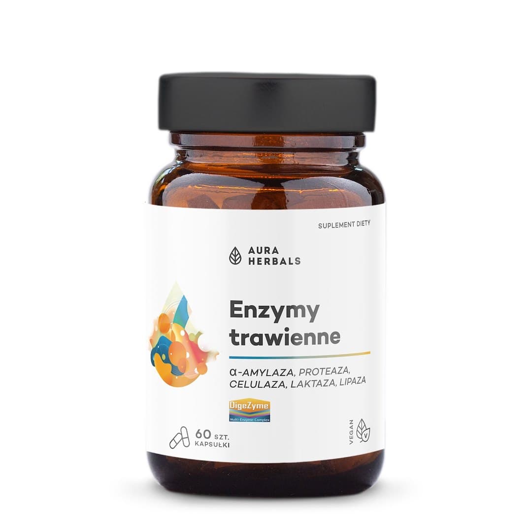 Aura Herbals - Enzymy trawienne DigeZyme - 60 caps – Aura Herbals förpackning