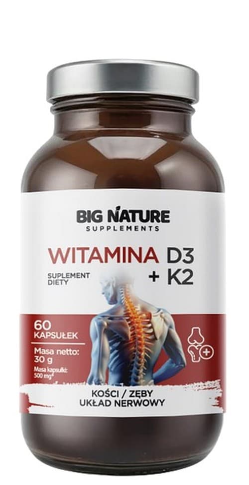 Big Nature - Vitamin D3 + K2 - 60 Caps – Big Nature förpackning