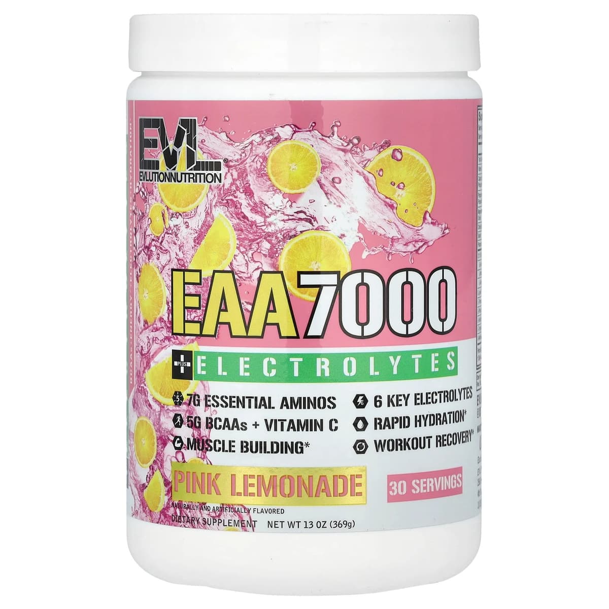 Evlution Nutrition - EAA 7000 - Pink Lemonade - 369g – Evlution Nutrition förpackning