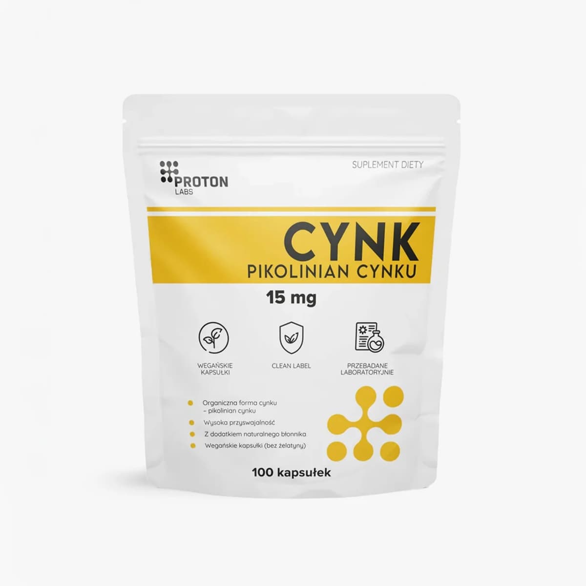 PROTON LABS - Zinc Picolinate 100 Capsules – PROTON LABS förpackning