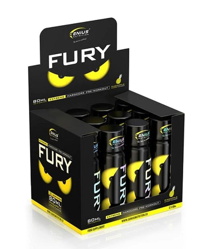 Genius Nutrition - Fury Extreme -treenijuoma-annos - Ananas, 12 × 80 ml