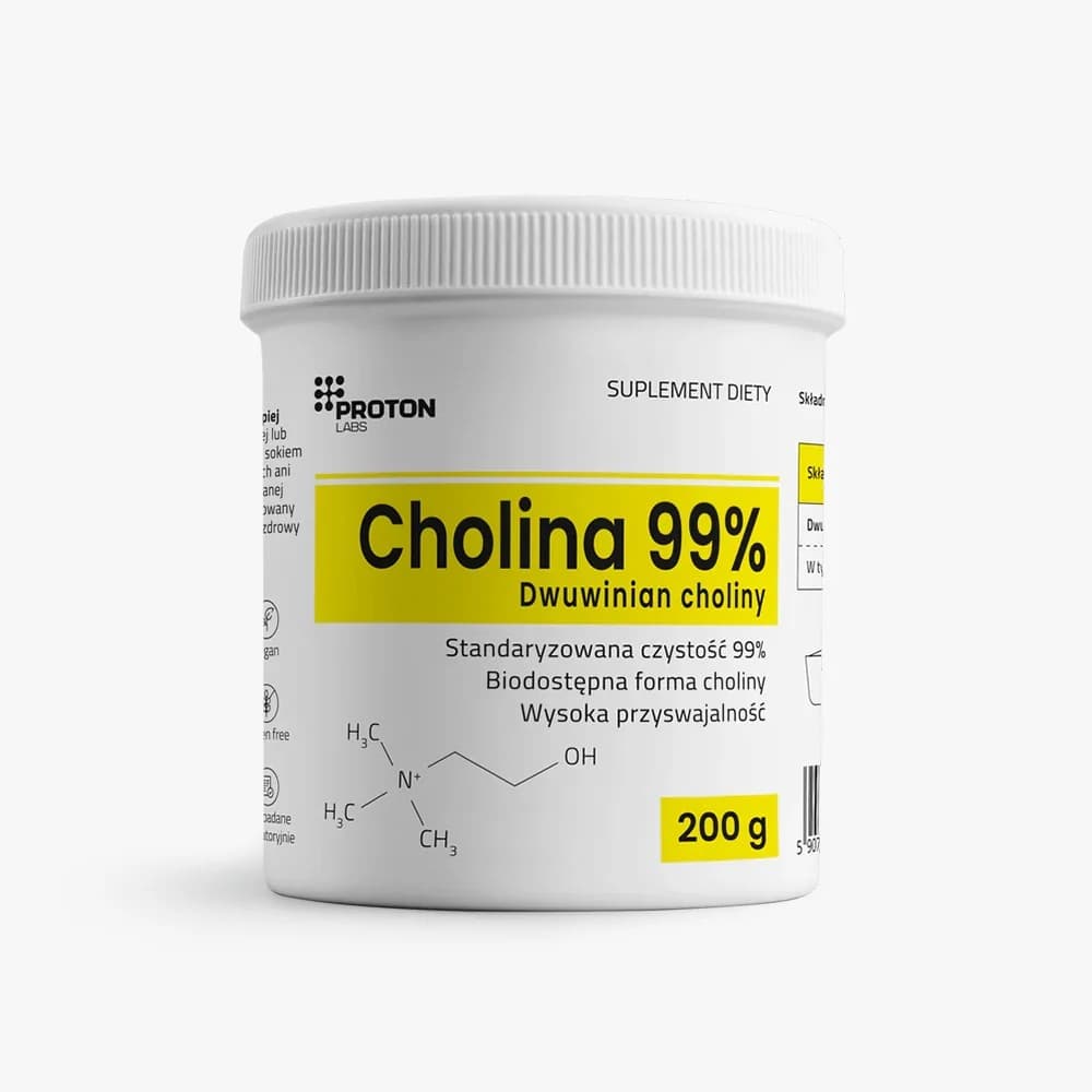PROTON LABS - Choline Bitartrate Powder 99% 200g – PROTON LABS förpackning