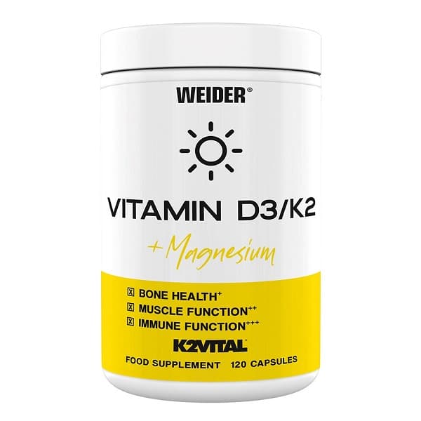Weider - Vitamin D3/K2 + Magnesium - 120 Caps – Weider förpackning