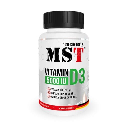 MST - Vitamin D3 - 5 000 IE, 120 mjukkapslar – MST förpackning