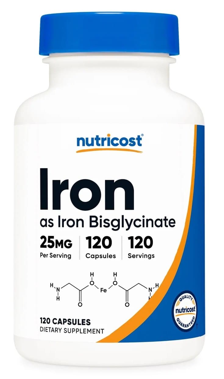 Nutricost - Iron Bisglycinate - 120 Capsules – Nutricost förpackning