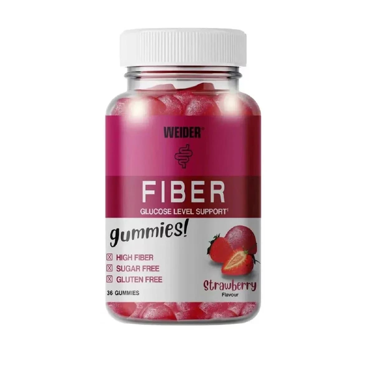 Weider - Fiber - Strawberry, 36 Gummies