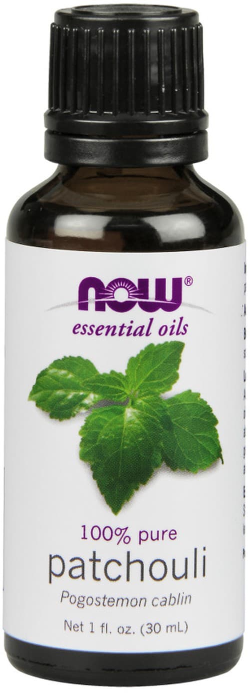 NOW Foods - Eteerinen öljy, Patšuliöljy - 30ml – NOW Foods pakkaus