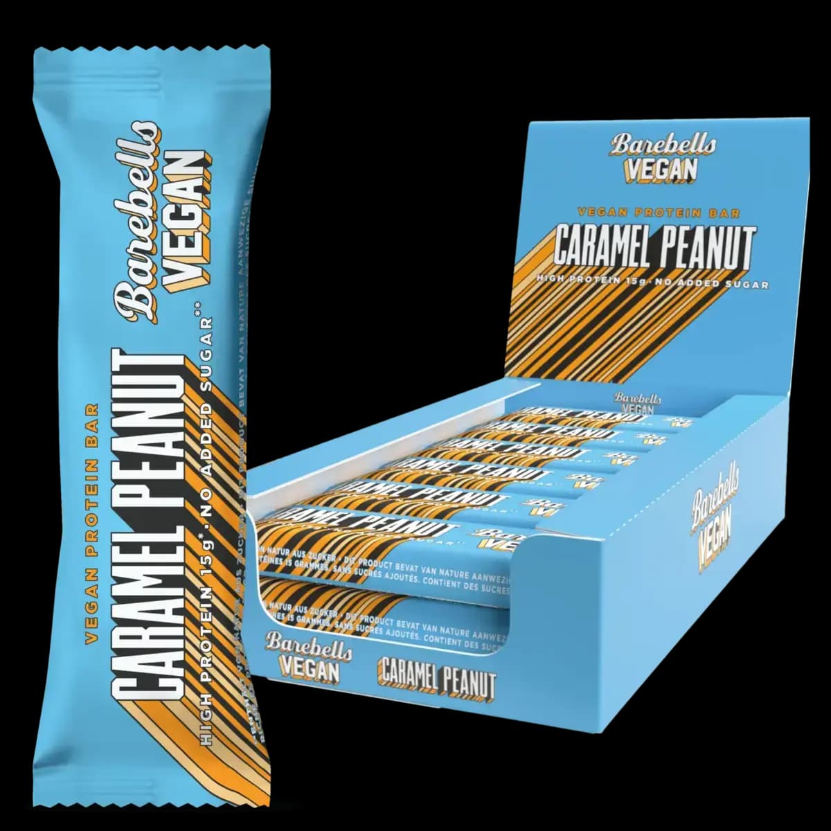 Barebells - Vegansk bar - Jordnöt och karamell, 12 × 55 g – Barebells förpackning