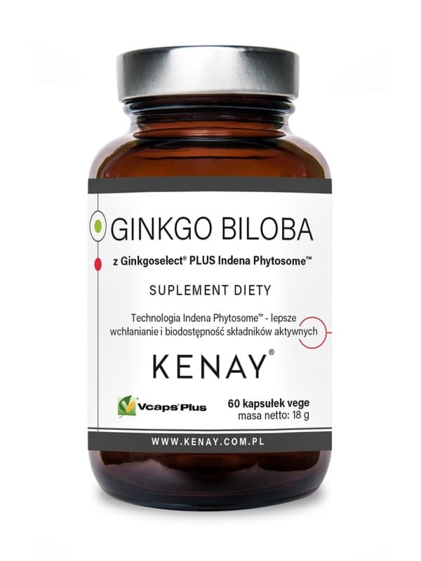 Kenay - Ginkgo biloba med Ginkgoselect Phytosome - 60 kapslar – förpackning