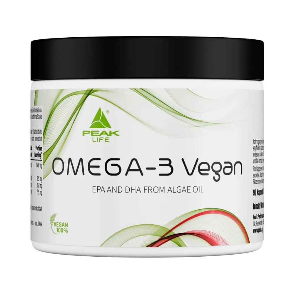 Peak - Omega-3 Vegan - Unflavoured - 90 Capsules – Peak förpackning