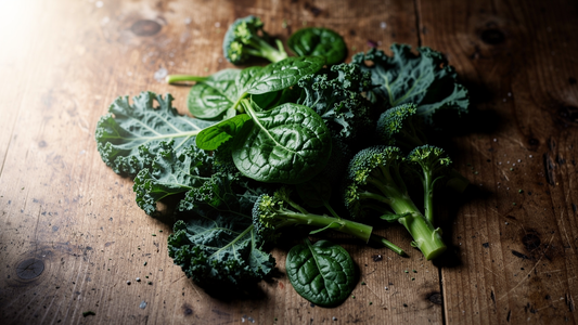 Mörkgröna bladgrönsaker som grönkål, spenat och broccoli – rika källor till K-vitamin