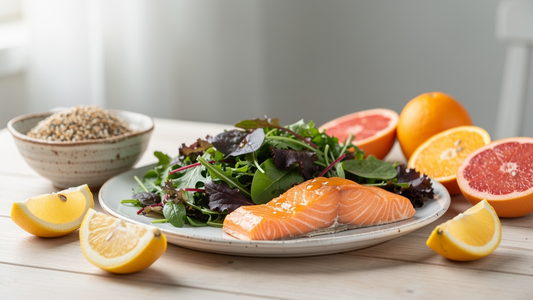 Naringstat maltid for gravida med grona bladgronsaker, fisk, citrus och fullkorn