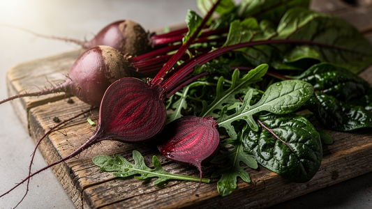 Färska rödbetor, ruccola och spenat – naturligt nitratrika grönsaker