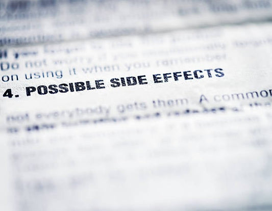Text document section highlighting 'Possible Side Effects' related to supplements.