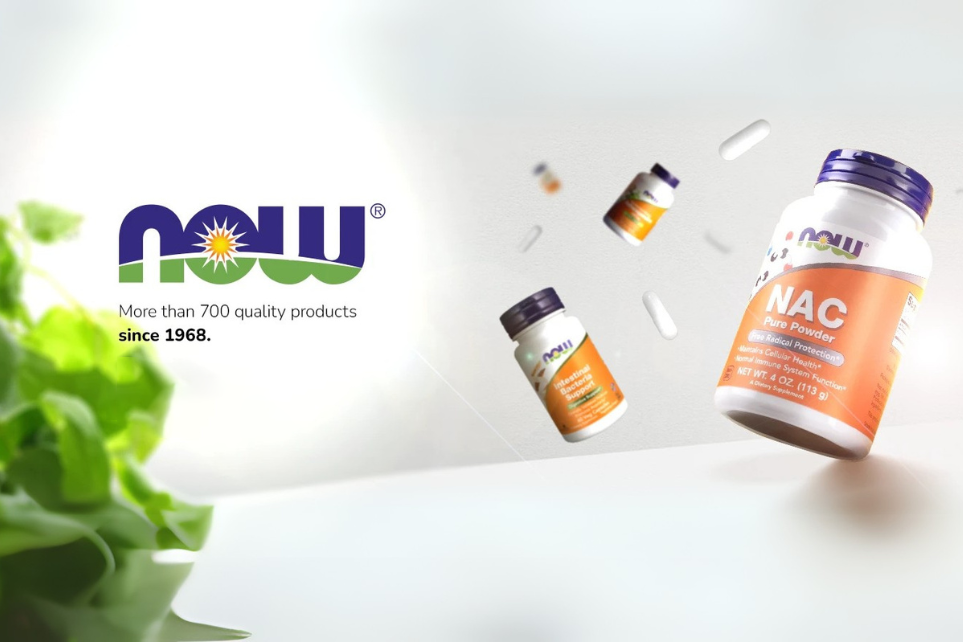 NOW Foods collection of dietary supplements including Elderberry, Vitamin D3, and OralBiotic for natural health.