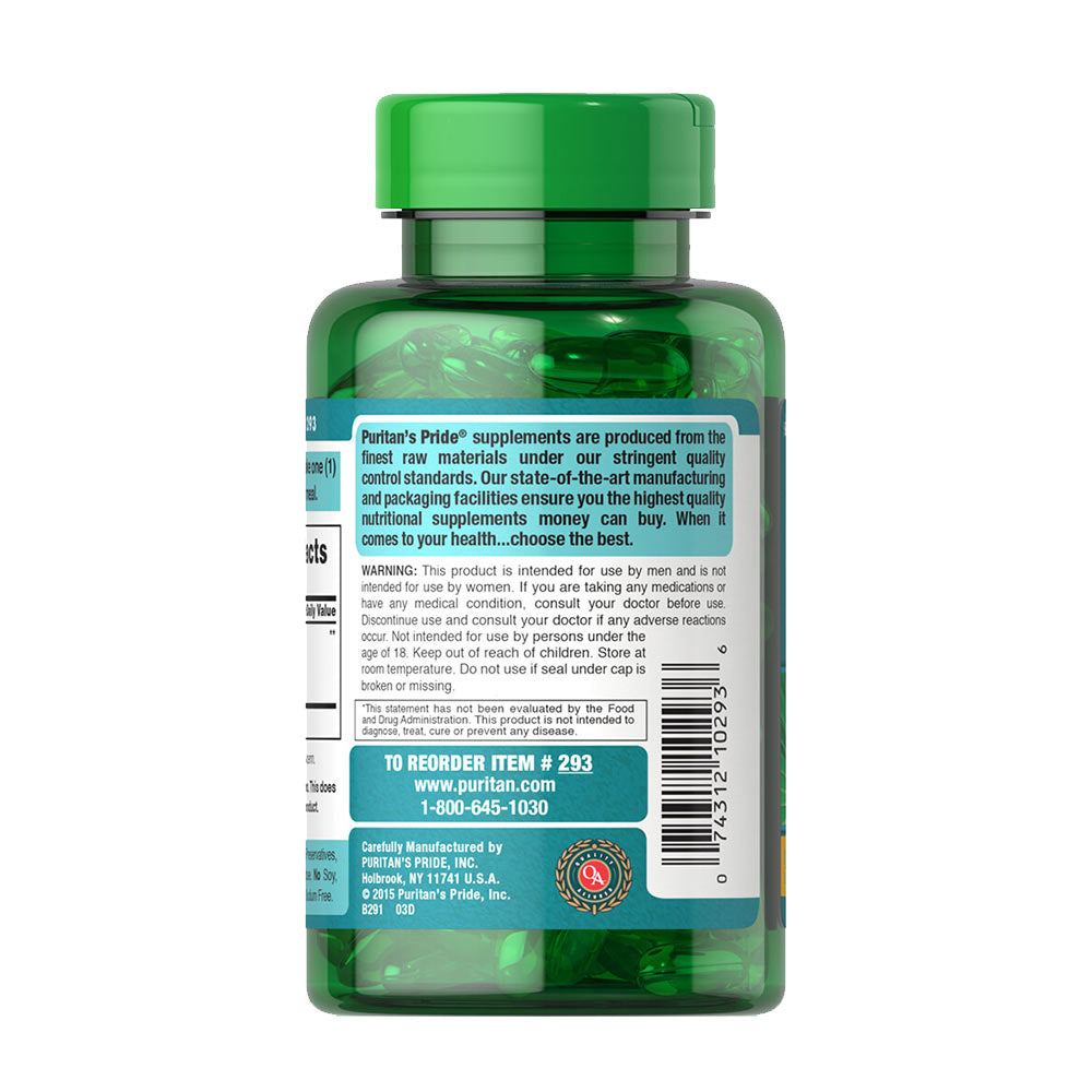 Puritan's Pride - Saw Palmetto Standardized Extract - 320mg, 60 Sgels
