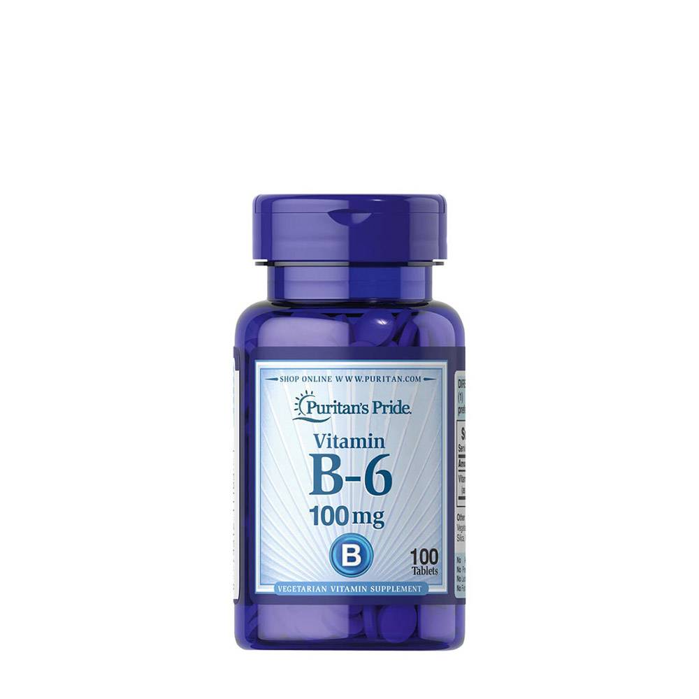 Vitamin B-6 100 mg – baksida med näringsinformation