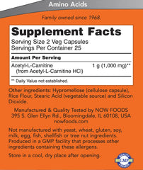 Acetyl-L-Carnitine 500 mg baksida