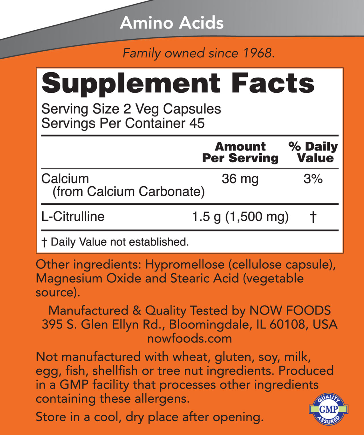 NOW Foods - L-Citrulline - 750mg - 90 Vcaps