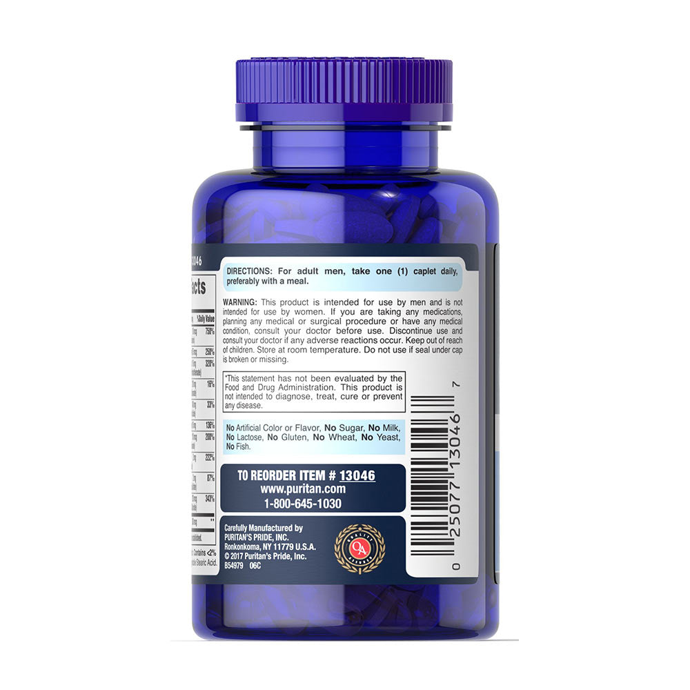 Puritan's Pride One Daily Men's Multivitamin ingredienser etikett