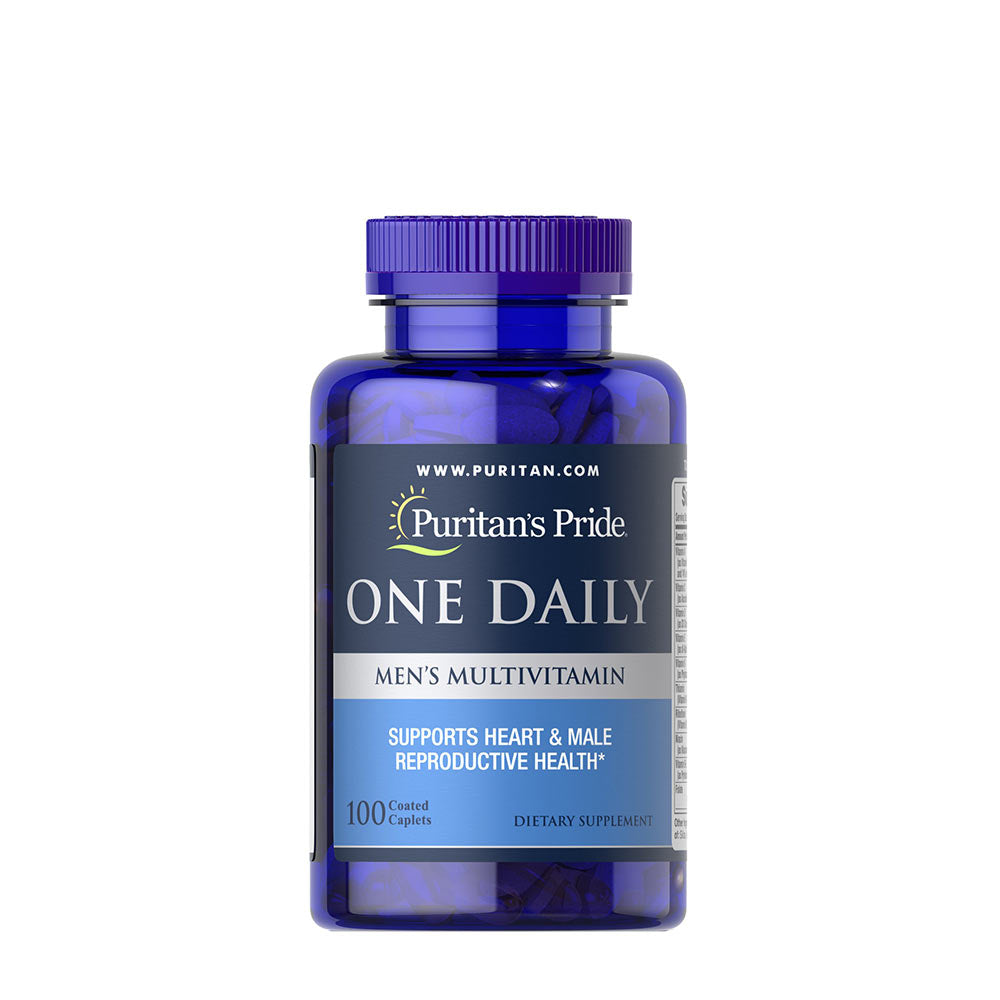 Puritan's Pride One Daily Men's Multivitamin öppen förpackning kapslar