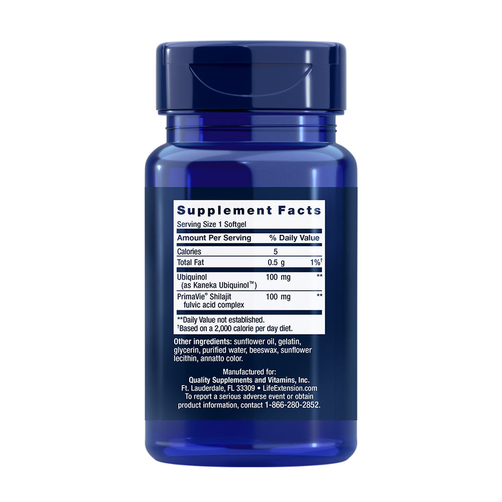 Ubiquinol CoQ10 – Mitokondriestöd 100 mg baksida