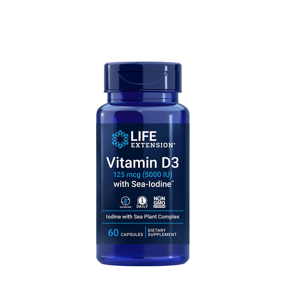 Vitamin D3 med havsjod – 60 kapslar framsida