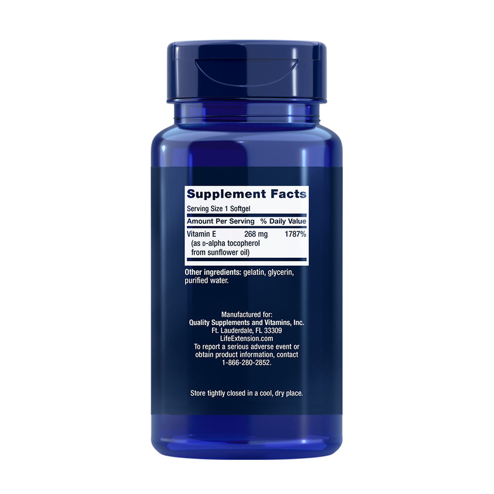 Life Extension Super Vitamin E baksida
