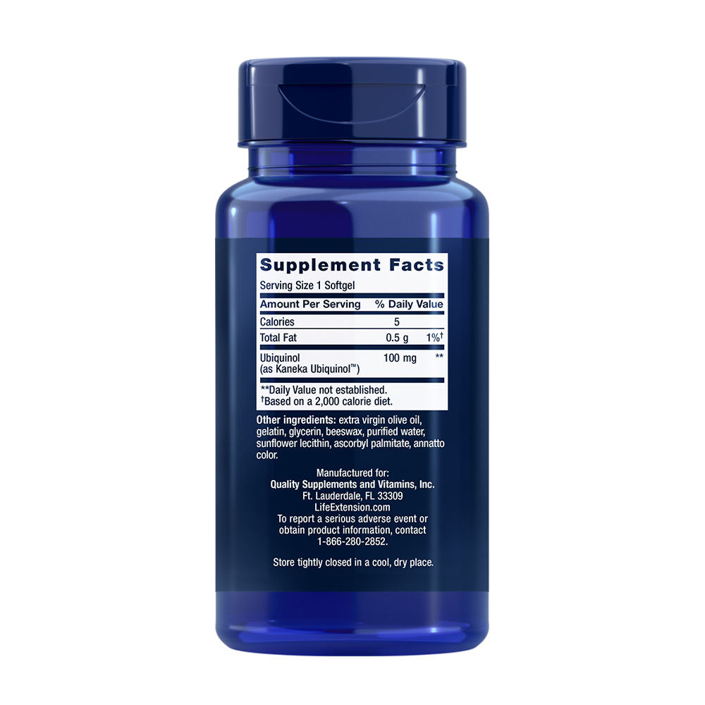 Life Extension Super Ubiquinol CoQ10 baksida