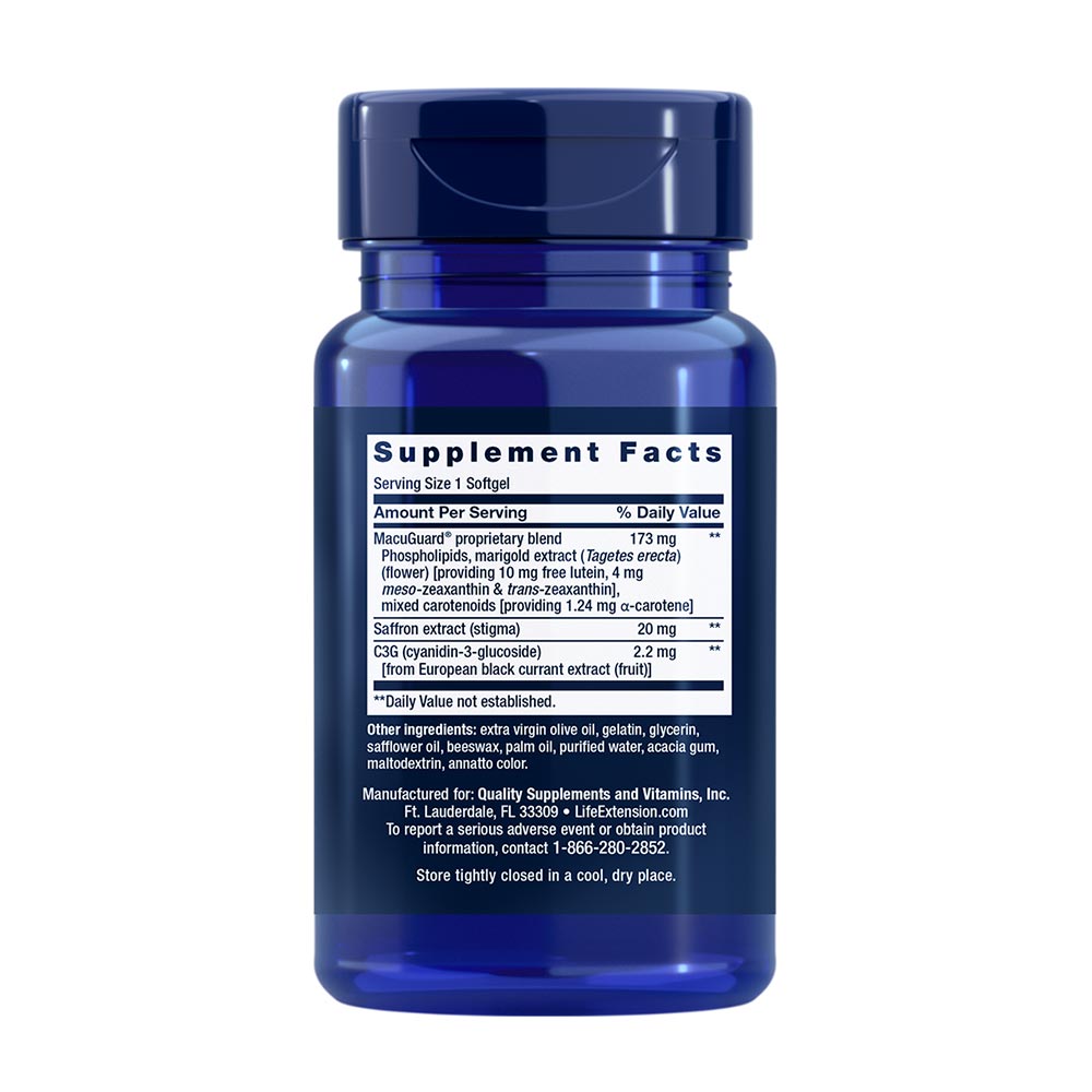 Life Extension - Ocular Support With Saffron & Astaxanthin - 60 Sgels