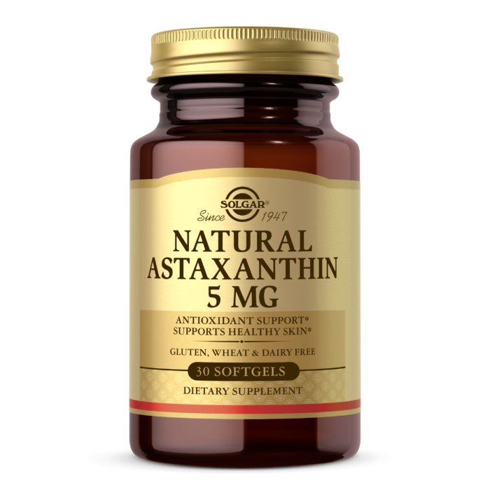 Astaxanthin – 5 mg (30 kapslar) framsida