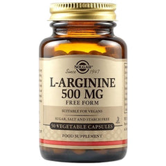 Solgar L-Arginin 500mg baksida näringsfakta