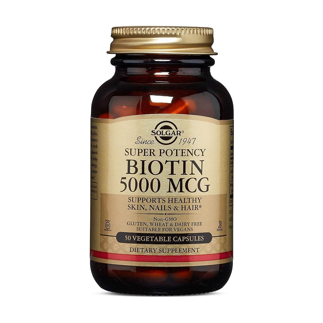 Solgar Biotin – B7-vitamin baksida näringsfakta