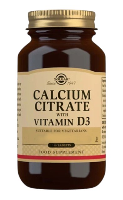 Solgar Calcium Citrate With Vitamin D3 baksida
