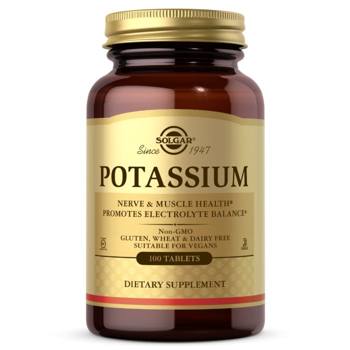 Solgar Potassium baksida näringsfakta
