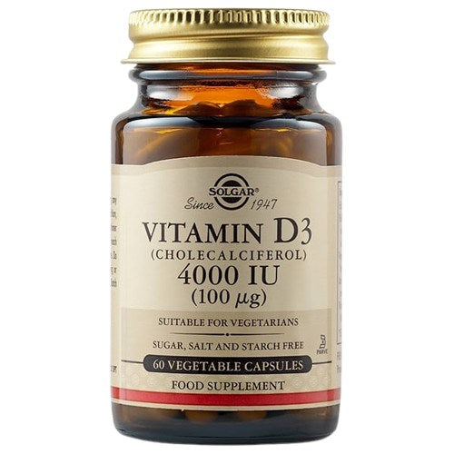 Solgar Vitamin D3 4000IU baksida näringsfakta