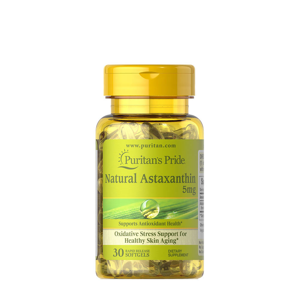 Puritan's Pride Natural Astaxanthin näringsfakta baksida