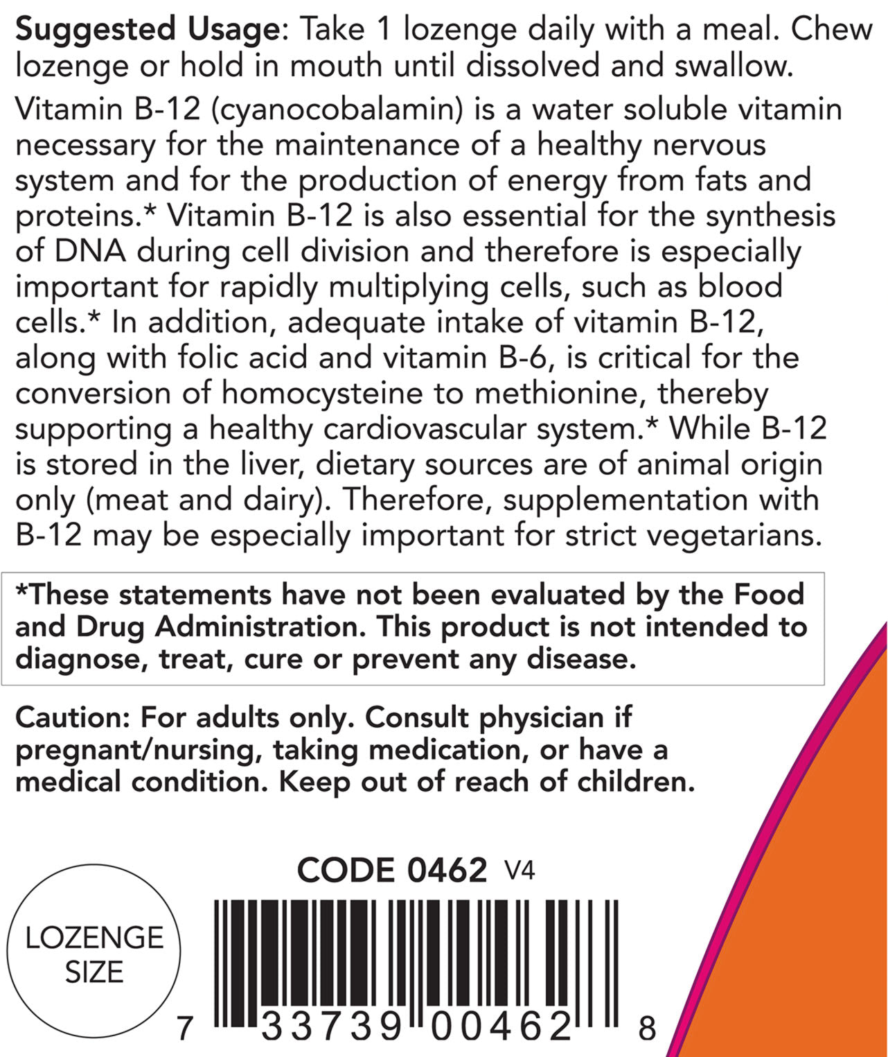 Now Foods - Vitamin B-12 With Folic Acid