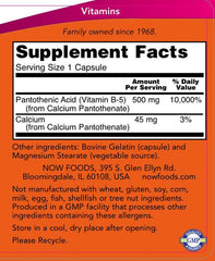 NOW Foods - Pantothenic Acid 500mg - 250 Caps
