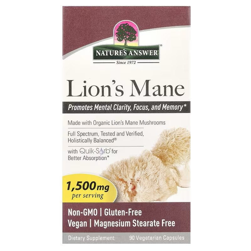 Nature's Answer Lion's Mane produktförpackning