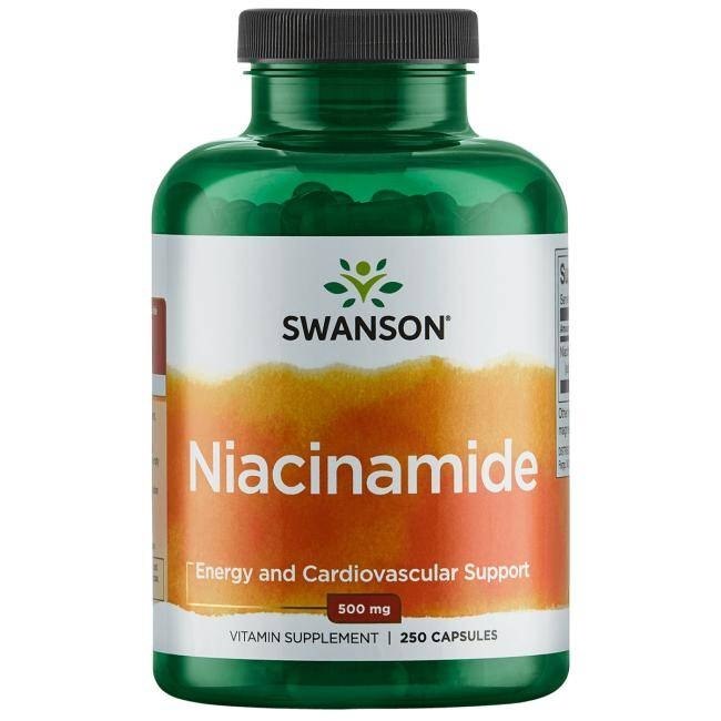 Niacinamide 500 mg produktetikett och varningstexter
