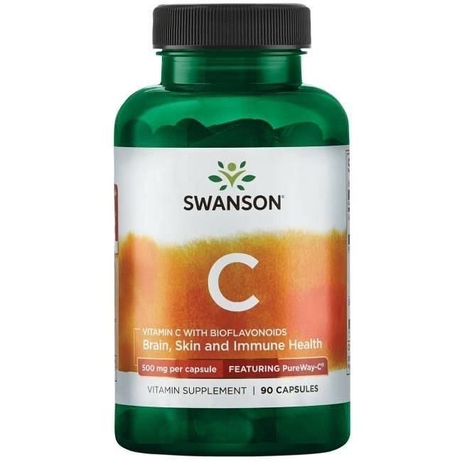 Swanson Vitamin C With Bioflavonoids öppen burk