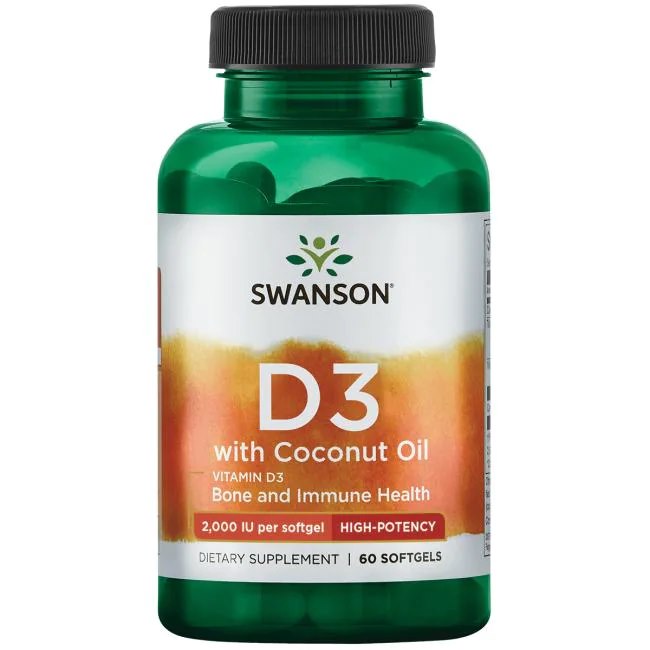 Vitamin D-3 med kokosolja näringsfakta & ingredienser